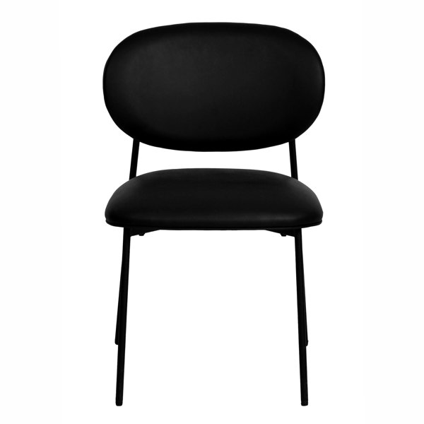 Furniture Edit McKenzie Black Vegan Leather Stackable Dining Chair - Set of 2