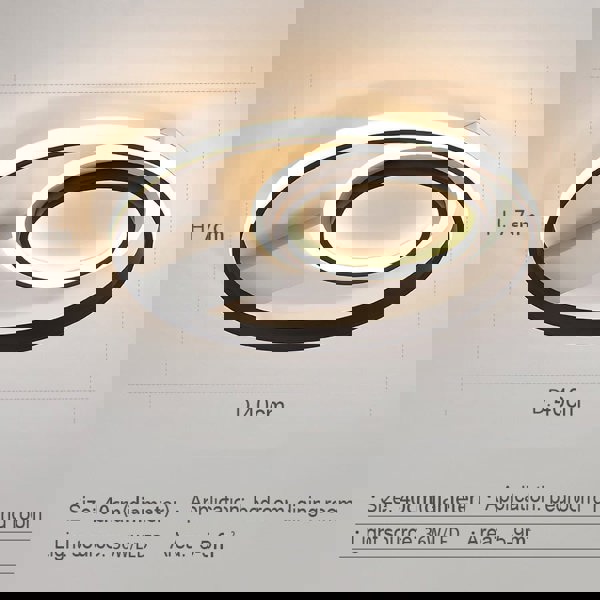 Modern LED Ceiling Light with 2 Circular Rings in Black Dimmable/Non-Dimmable Ceiling Light Living and Home 