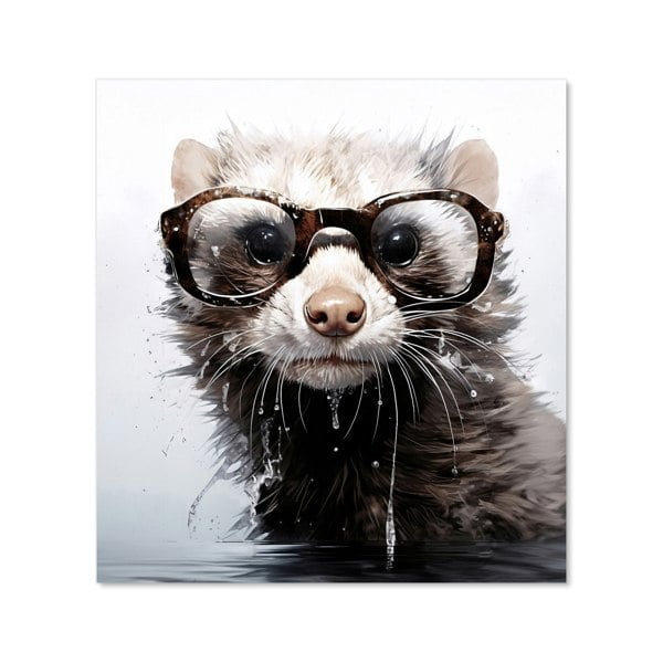 Warren Reed - Designer Splashart Ferret With Glasses Kitchen Splashback