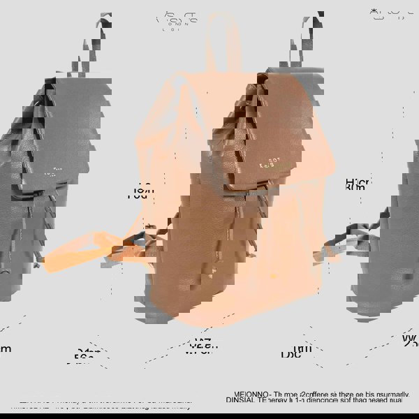 Assots London 'GRACE' Tan Full Grain Leather Flap-over Backpack