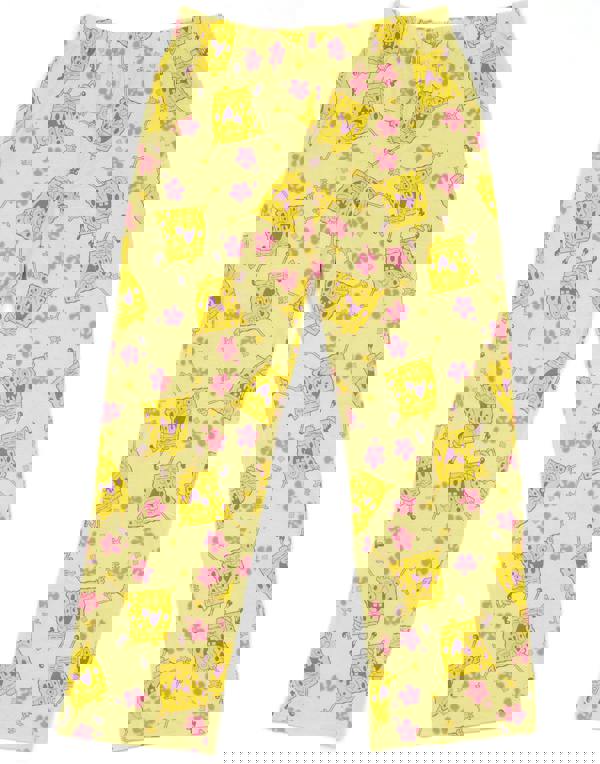 SpongeBob SquarePants Womens Pink Character Short Sleeve Long Leg Pyjama Set