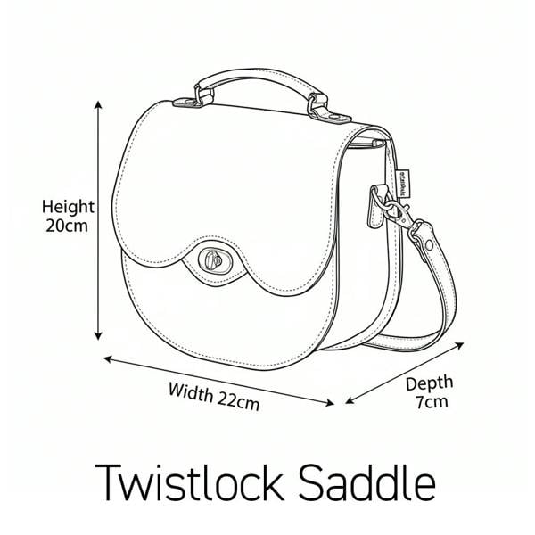Zatchels Handmade Leather Twist Lock Saddle Bag - Burnt Orange