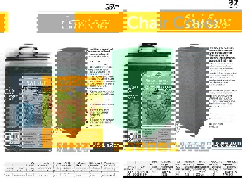 KAV Garden Chair Cover for Garden, Patio, Outdoor - Breathable, Waterproof and UV Resistant - Green (64x64x120cm)