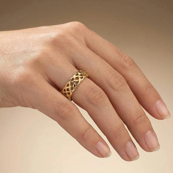 Pia Woven Wishes 14ct Gold-Plated Lattice Open Ring