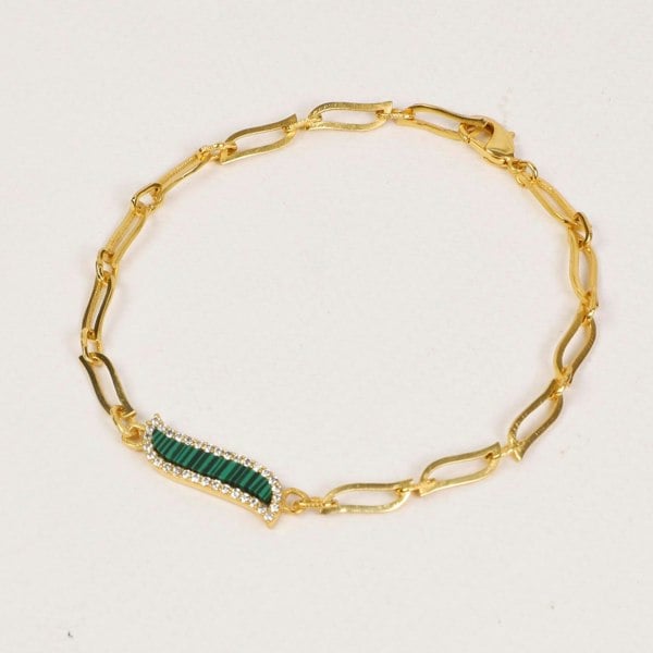 Wave Symphony Link Bracelet Malachite - Lila Rasa