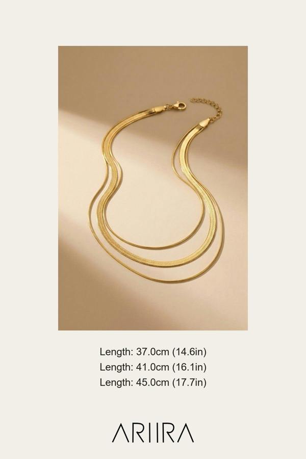 ARIIRA Cherry Triple Layered Flat Snake Chain