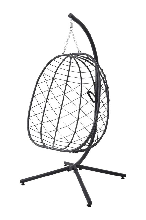 Living and Home Egg-Shaped Hanging Chair with Soft Cushion & Headrest