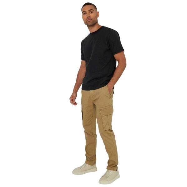 Threadbare Mens Textured Crew Neck Regular T-Shirt - Black - 