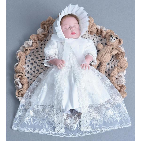Cinda Christening Dress Cape and Bonnet Set