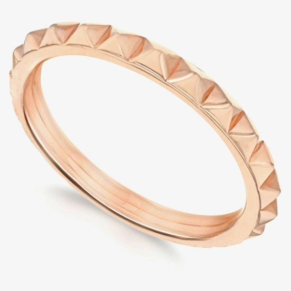 T. H. Baker Sterling Silver Rose Gold Pyramid Stacking Ring 8.80.0850