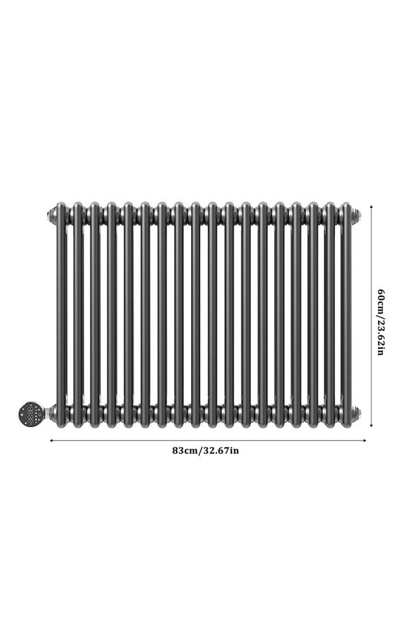 Living and Home Electric Radiator Wall Mounted WiFi Thermostat Control 83cm x 60cm - Dark Grey
