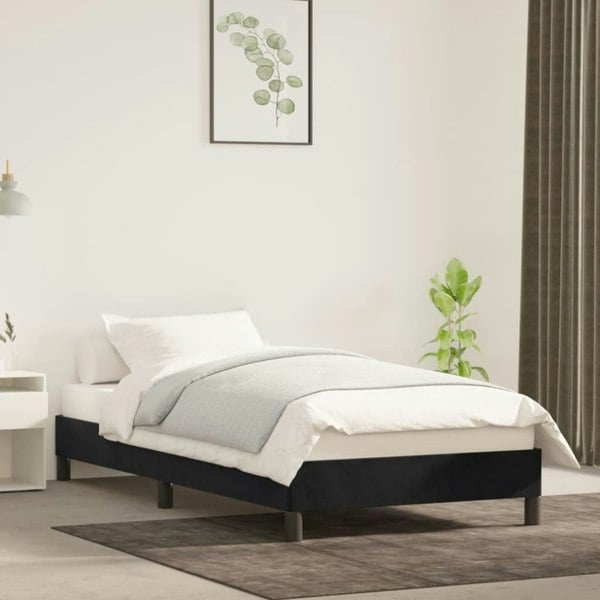 Berkfield Bed Frame Black 90x190 cm 3FT Single Velvet