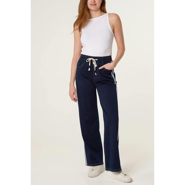 Blue Vanilla Side Stripe Jeans With Drawstring