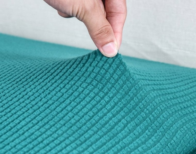 Anyhouz Anyseat Sofa Cover Teal Blue Polyester Thick Stretchable Cushion For Living Room 1Pc Enlarge Size 160-185cmx85-105cm