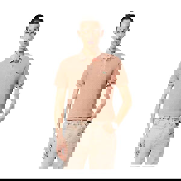 Lacoste Mens L.12.12 Pique Slim Polo Shirt - Orange - 