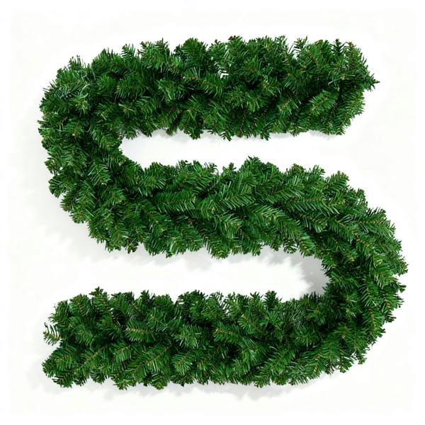 2m Plain Green Imperial Pine Christmas Garland, Non-Pre-Lit PVC Decorative Garland image 1