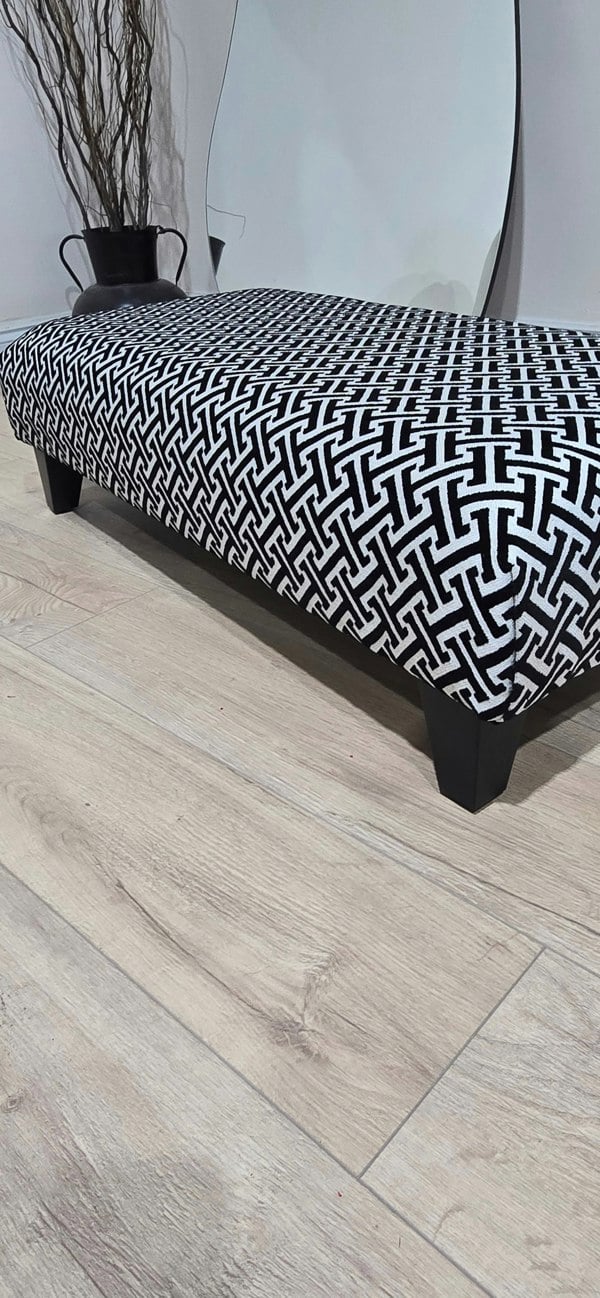 Eden embossed premium pattern Footstool window bay seat pouffe coffee table - ISTOOLS