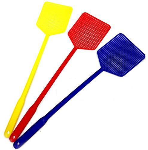 Glob Swatter/Swats Fly Killer Pack of 3, Multi-Coloured, Large