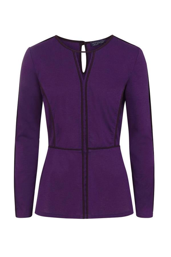 HotSquash Jersey Keyhole Top with Contrast Seams