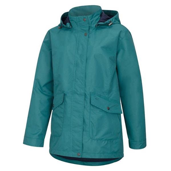 Teal Hoggs of Fife Ladies Fara Waterproof Jacket with larged pockets and storm guard