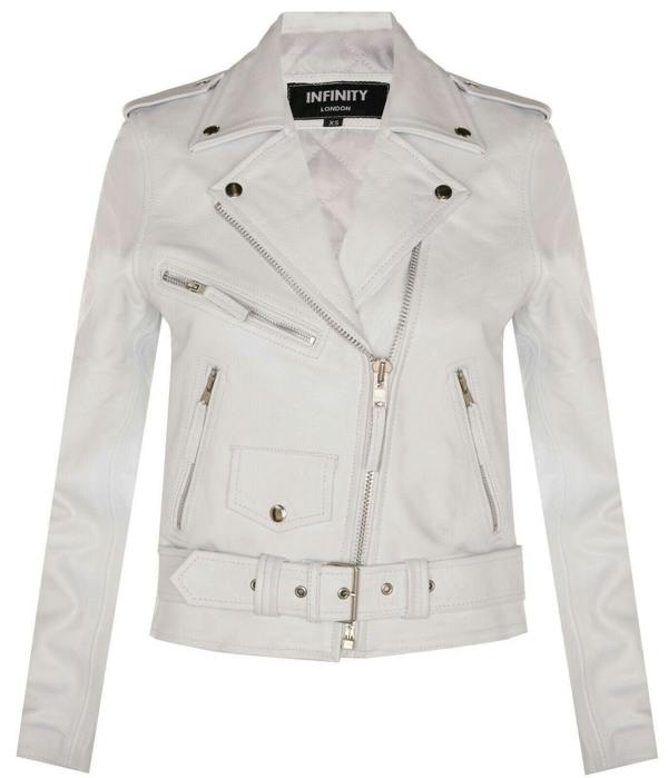 Womens Cowhide Leather Biker Jacket-Mansfield - Upperclass Fashions 