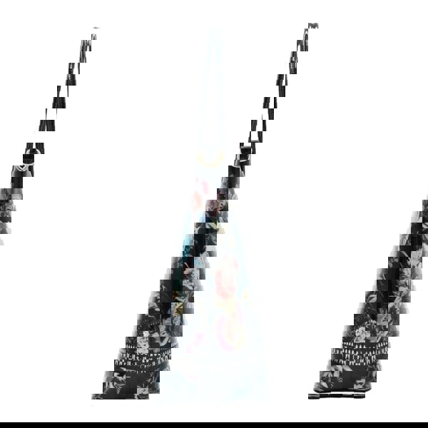 Kitise Elegant Floral Print Patent Leather Tote Shoulder Bag