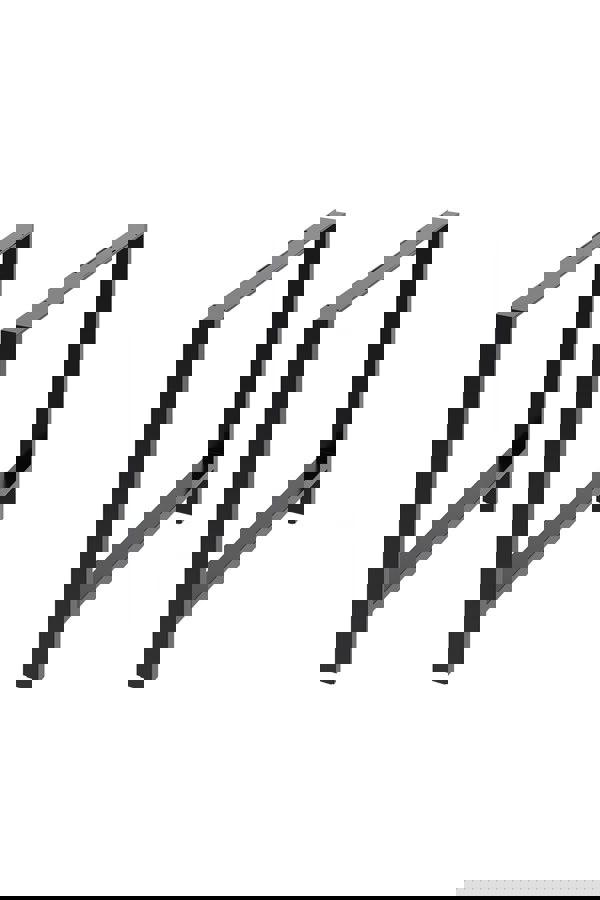 Living and Home 2Pcs Black H-shaped Anti-Slip Metal Table Legs Furniture Replacement Legs for DiningTable, Desks and Workbenches,  75cm(W) x 71cm(H)