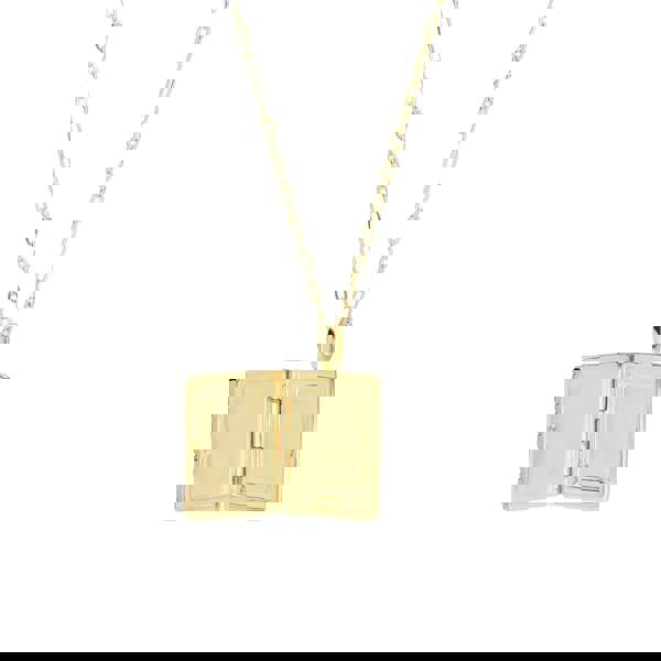 270N038101925 Bona Fide White Topaz & Pink Sapphire Locket In Yellow Gold Plated Silver 4