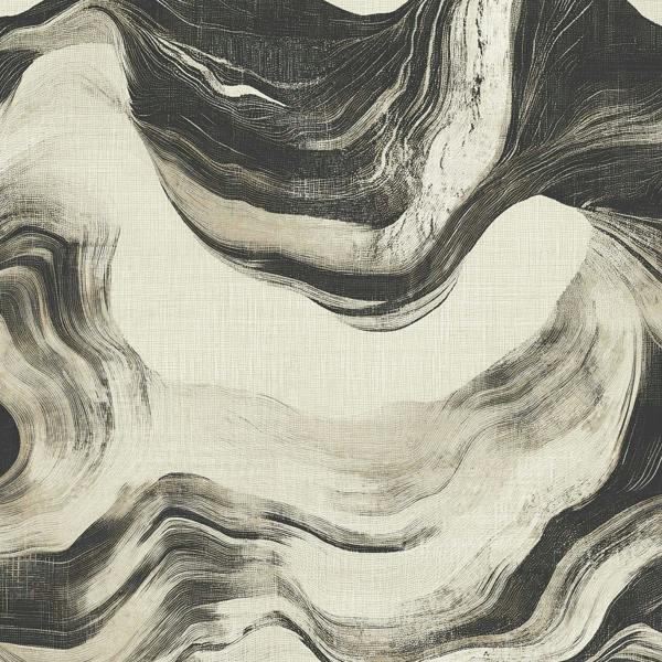 Grandeco Bayda Geo Paint Effect Textured Wallpaper, Black