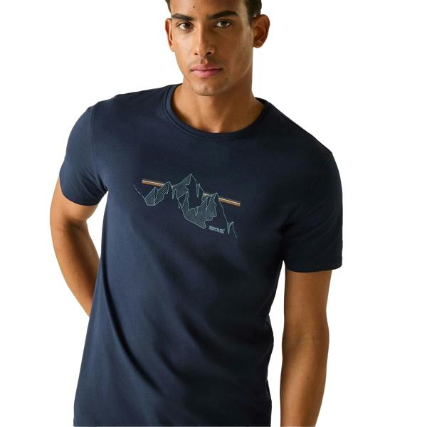 Regatta Mens Cline IX Mountain T-Shirt - Navy - 
