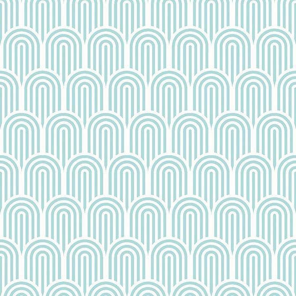 Hoopla Walls Retro Arch - Teal Blue 10m Wallpaper