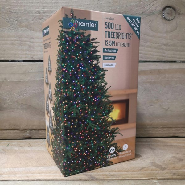 Samuel Alexander 500 LED 12.5m  Indoor Outdoor Christmas Multi Function Mains Operated String Lights with Timer in Multicoloured