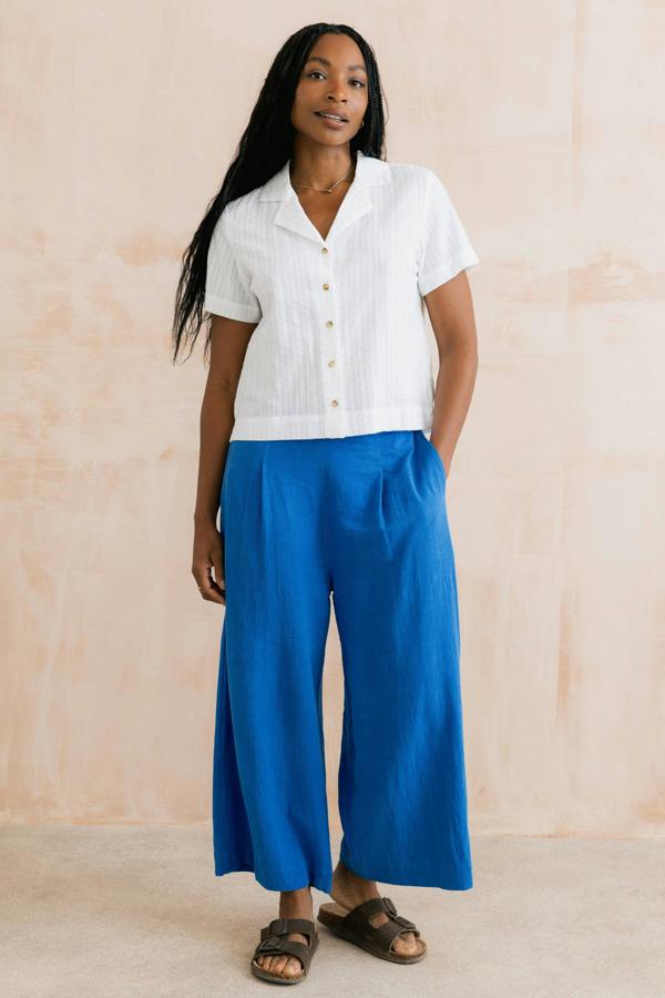 Lily & Me Pippa Embroidered Cotton Shirt White