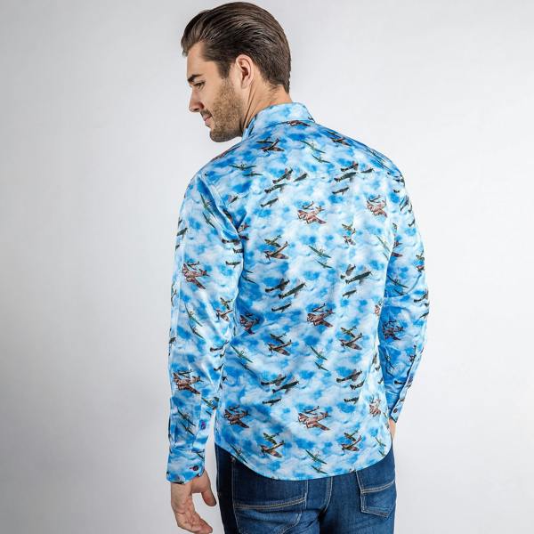 SUPERMARINE PLANE COMMEMORATIVE PRINT SHIRT – Premium Men's Patterned Shirt by Claudio Lugli | Bold Design, Tailored Fit, Best Printed Shirts