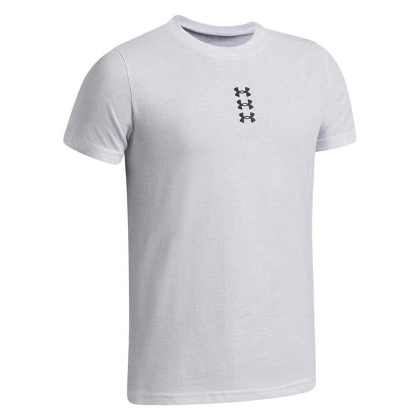 Under Armour Childrens/Kids Performance Triple Logo Basketball T-Shirt - White/Black - 