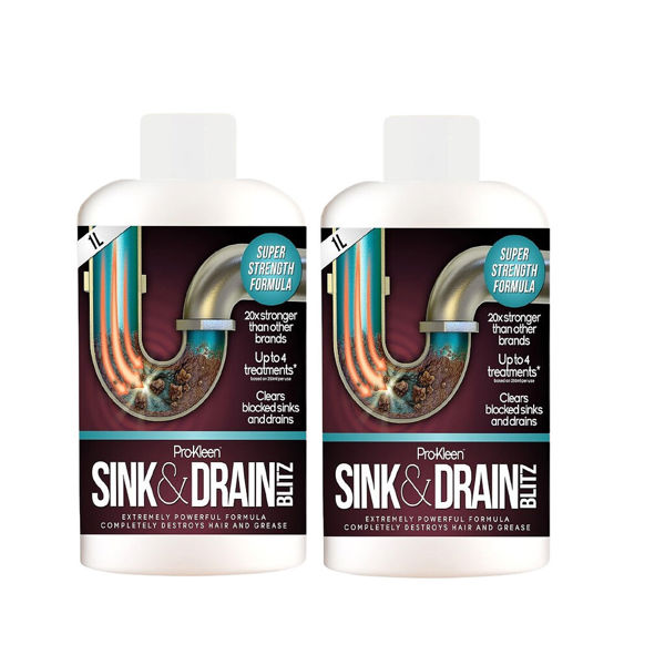 ProKleen 2L of Pro-Kleen Sink & Drain Blitz - Plughole, Sink & Drain Unblocker - Super Strength Formula