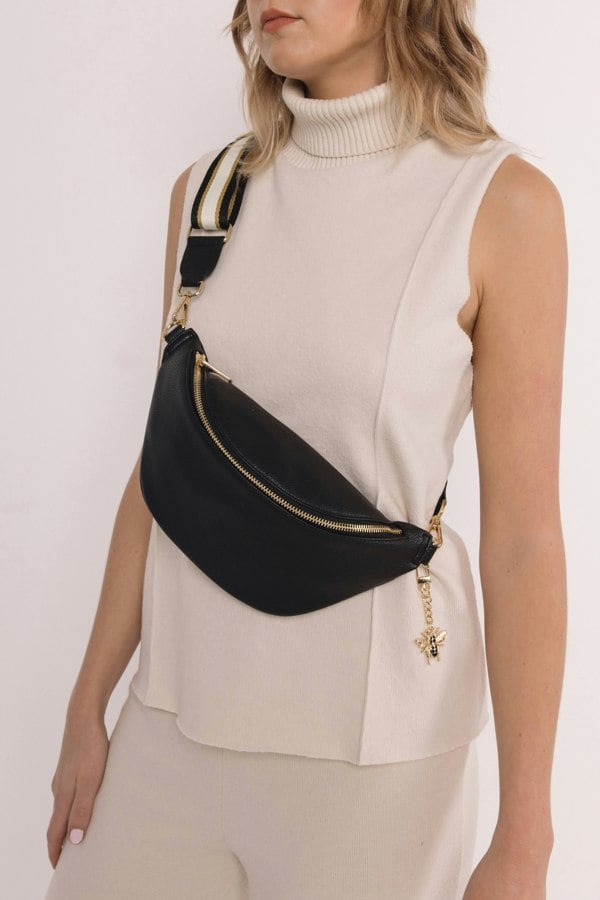 Alice Wheeler Bee Over Shoulder Banana Bag – Crossbody Travel Sling