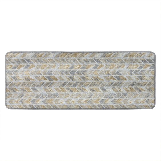 JVL Fiora Machine Washable Indoor Runner - 50 x 150cm - Quartz Chevron