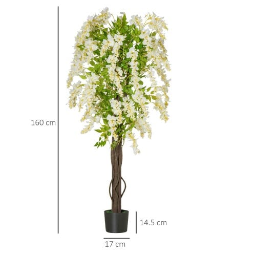 Wyld Haus Kalone Artificial White Wisteria Style Tree Supplied In Nursery Pot