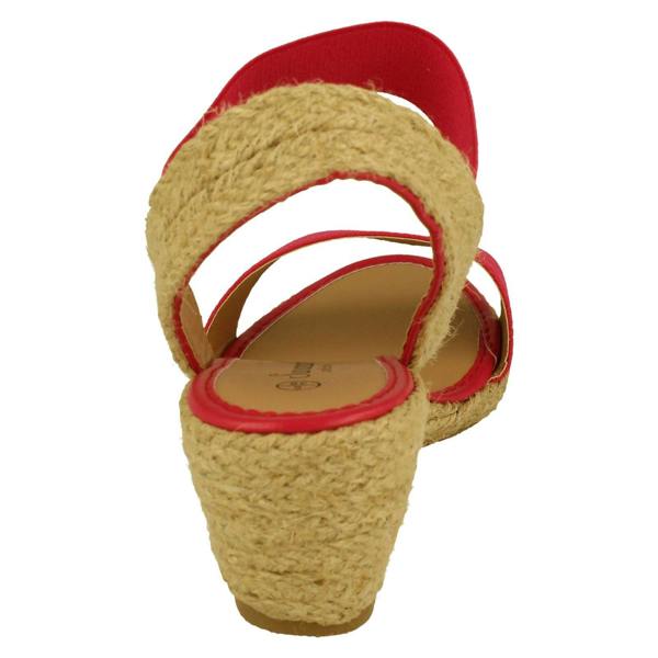 Savannah Ladies Savannah Elasticated Strap Wedge Heeled Sandals F2301