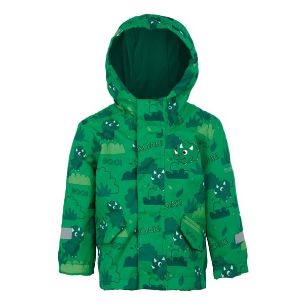 Regatta Childrens/Kids Stompy The Dinosaur Waterproof Jacket - Jelly Bean