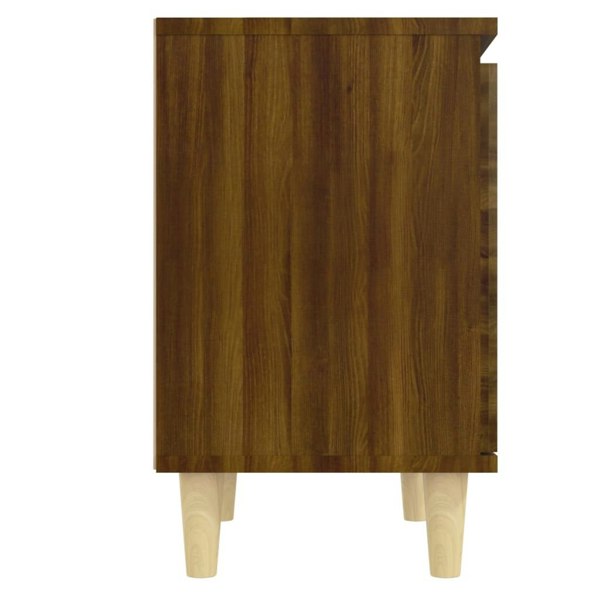 Berkfield Bed Cabinets with Solid Wood Legs 2 pcs Brown Oak 40x30x50 cm