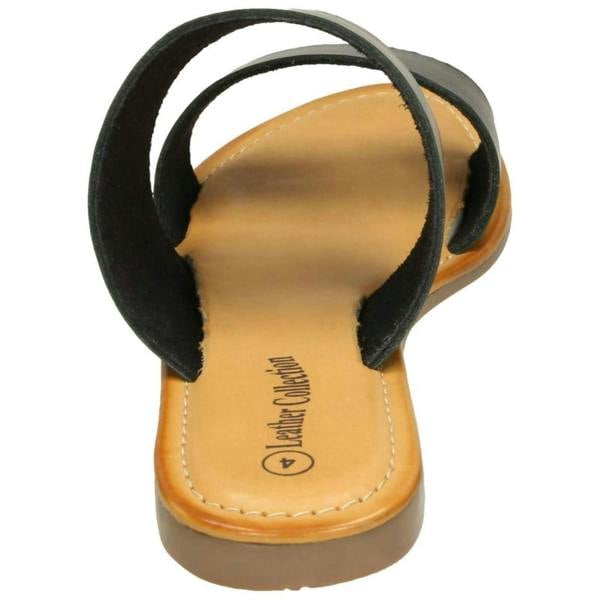 Leather Collection Ladies Leather Collection Double Strap Mules F00234