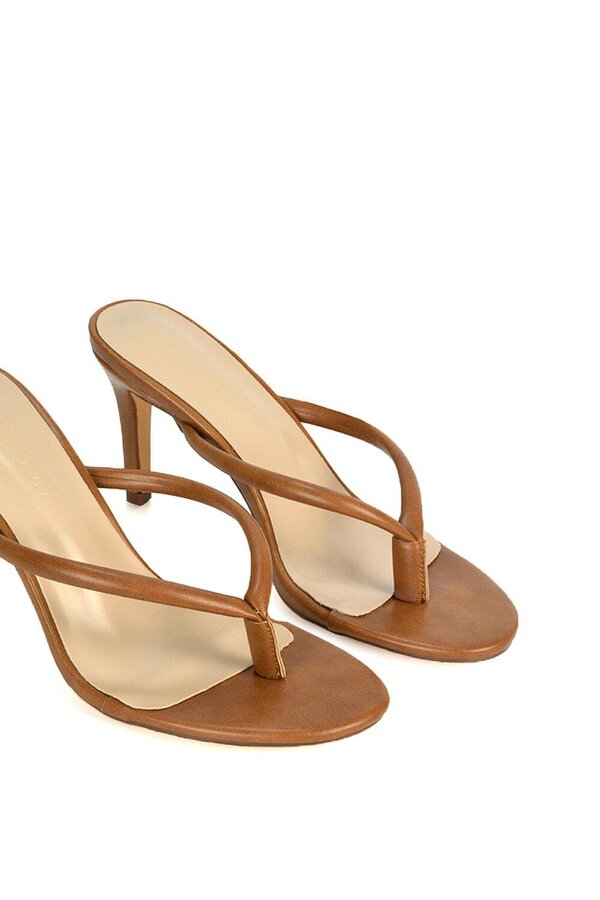XY LONDON Stiletto High Heel Mules With Thong Strap