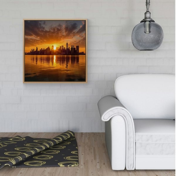 Warren Reed Sunrise In The City Framed Canvas