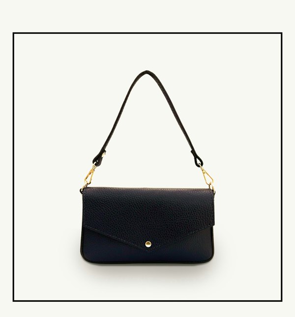 Apatchy London The Munro Leather Shoulder Bag - Black