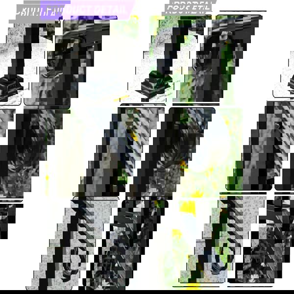 Gr8 Garden Outdoor Black Steel Handrail 2 Steps Garden Stairs Safety Grab Bannister Rail