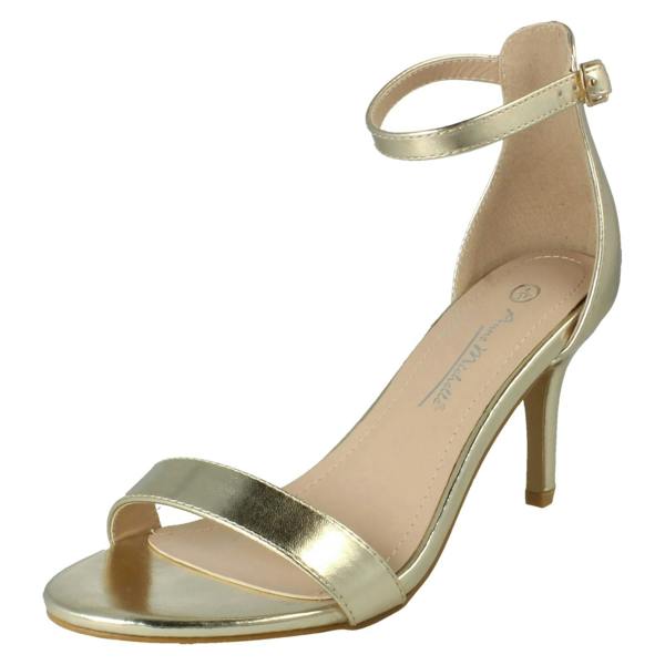 Anne Michelle Ladies Anne Michelle High Heeled Buckle Ankle Strap Evening Sandals F12108