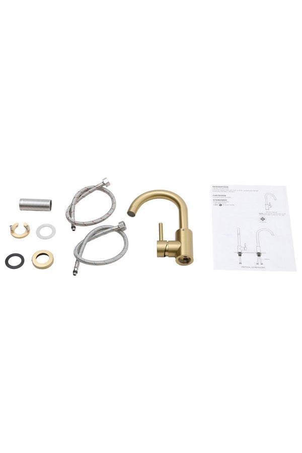 Living and Home Gold Arc Single-Handle Faucet with Swivel Spout