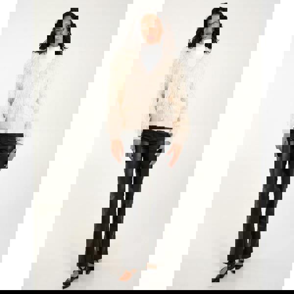 Blue Vanilla Fluffy Pearl Button Cardigan